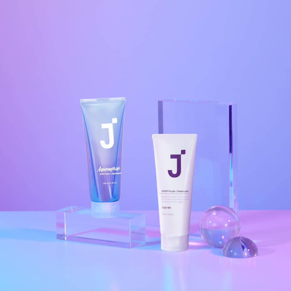 JSOOP Purple J No-Wash Water Pack 200ml x3 Set – 2 Aquamarine + 1 Original Leave-In Hair Treatment for Damaged Hair