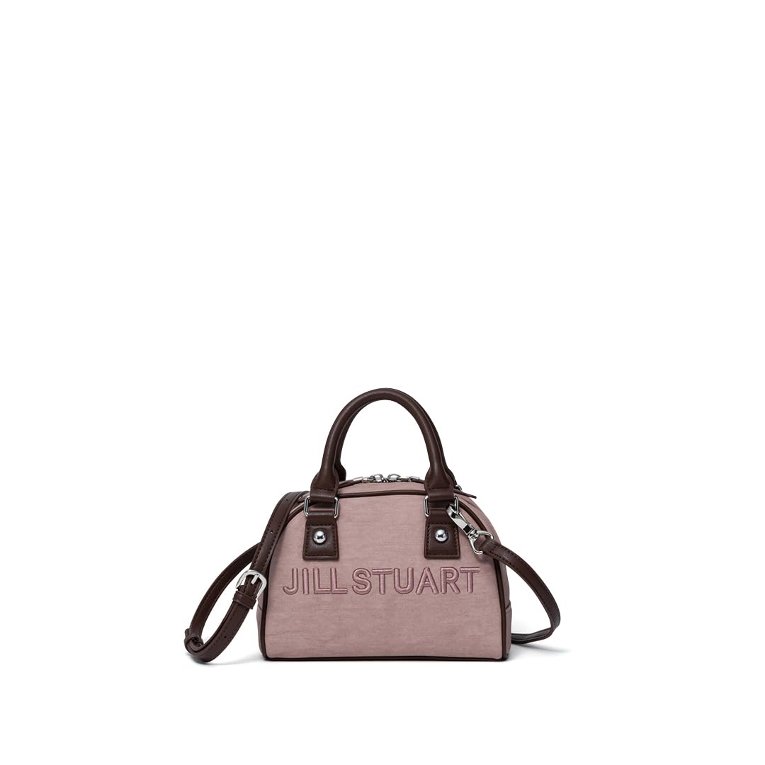 Mini Boston Bag Brand Embroidered Logo Synthetic Leather Lightweight Compact Handbag with Long Shoulder Strap JSLH5JB2 [Jill Stuart] 2-Way [Panel розовый