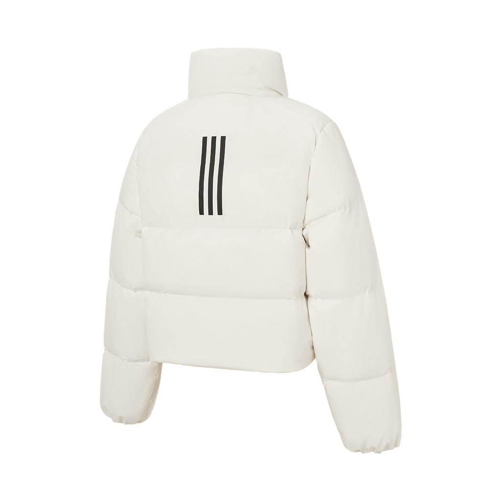 Adidas FW24 Womens Puff Down Solid Color Outdoor Warm Short Jacket Men Jacket Han-Jade-White JW1684
