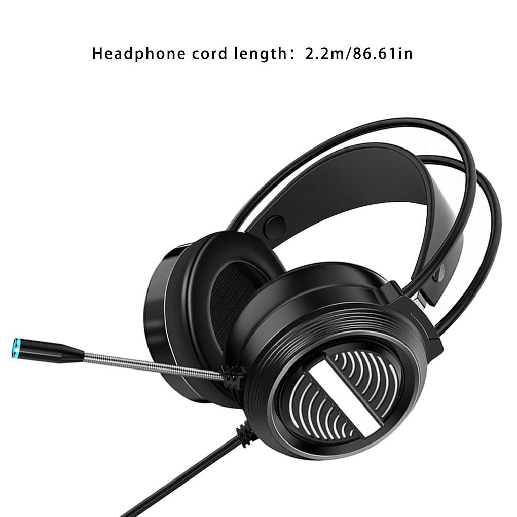 Game Headphone Wired 3.5mm USB Headphone Noise Reduction Portable Headset with Microphone