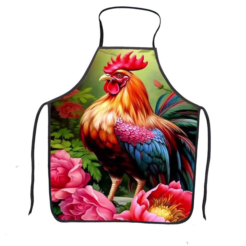Innovative 3D Rooster Print Waterproof & Stain-Resistant Apron