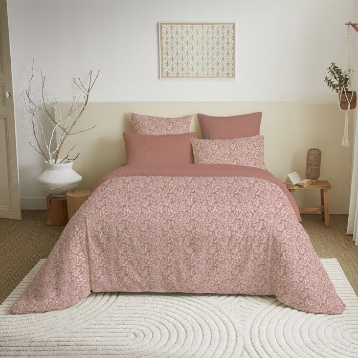 Complete Reversible Duvet Cover Pack for 140 X 190 Cm Bed Céleste Pêche