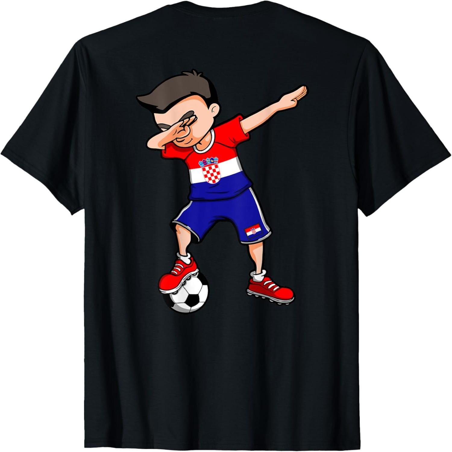Dabbing Soccer Boy - Croatia Jersey Croatian Football Lovers T-Shirt S