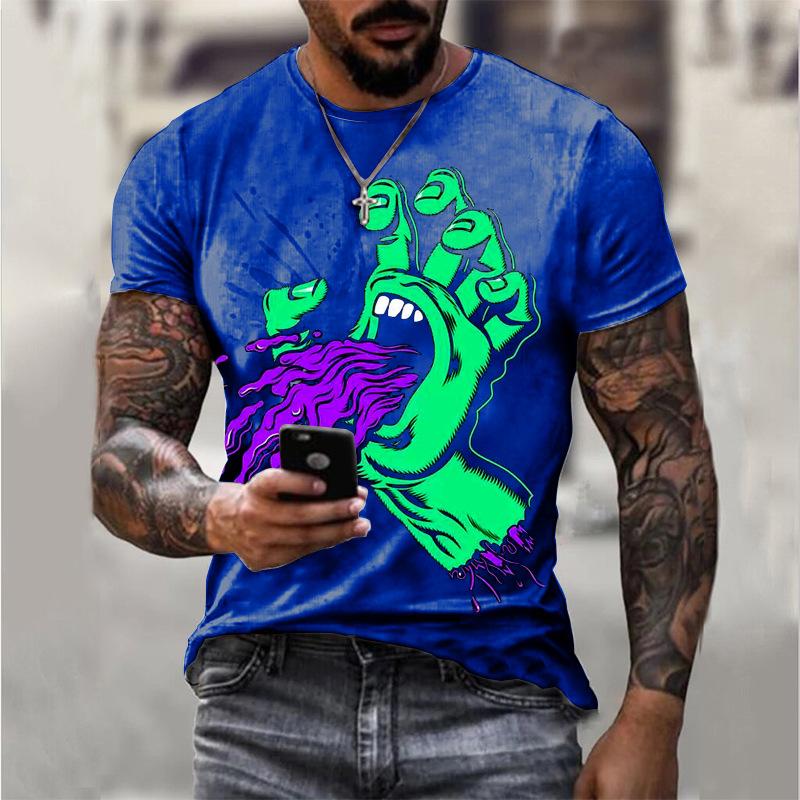 Fashion New Funny Terror Monster's Hand graphic t shirts Men Summer Casual Personality Hip Hop Street Style harajuku O-neck Tees