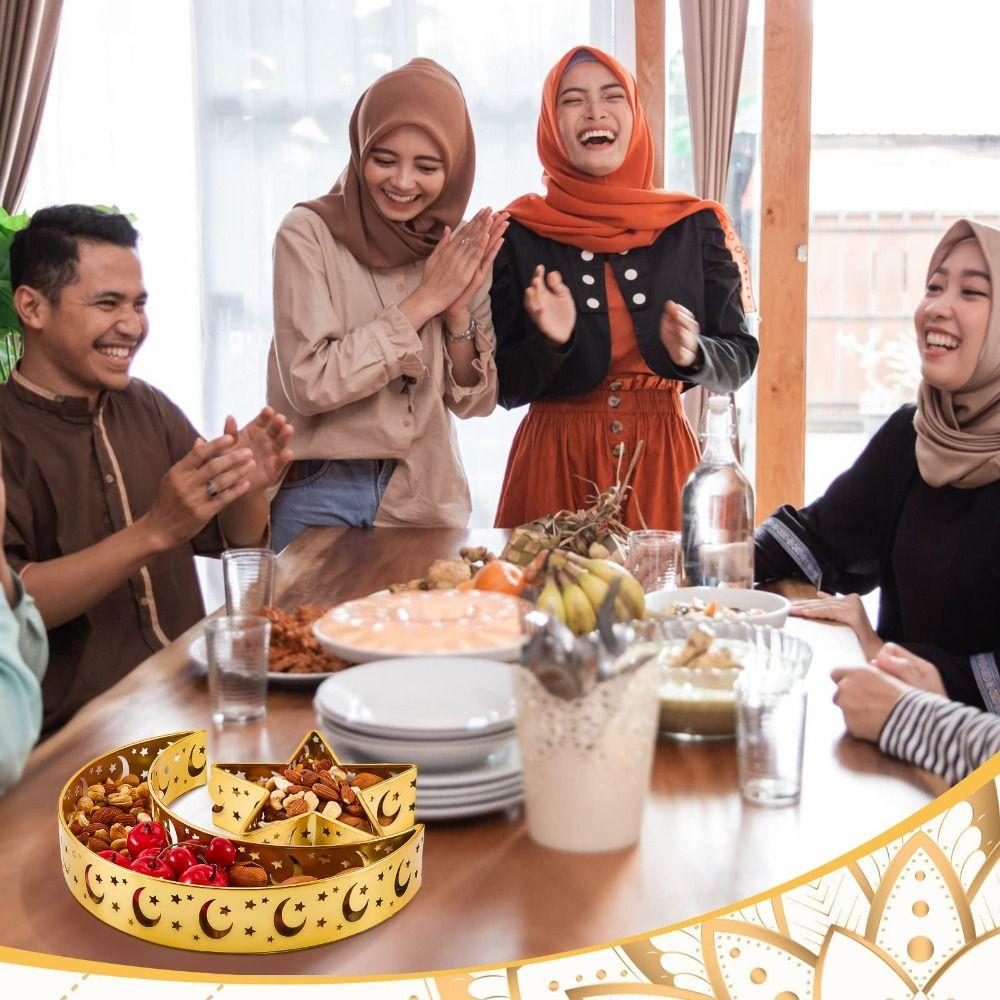 Gold Color Dessert Tray Moon Star Shaped Food Storage Container Fashion Dinner Plate  Table Decor