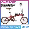 Bicicletă electrică Onesport OT02 Motor spate 36V250W Baterie litiu 5.2Ah Bicicletă electrică pliabilă 16 inch Frână VB Viteză unică E-Bike