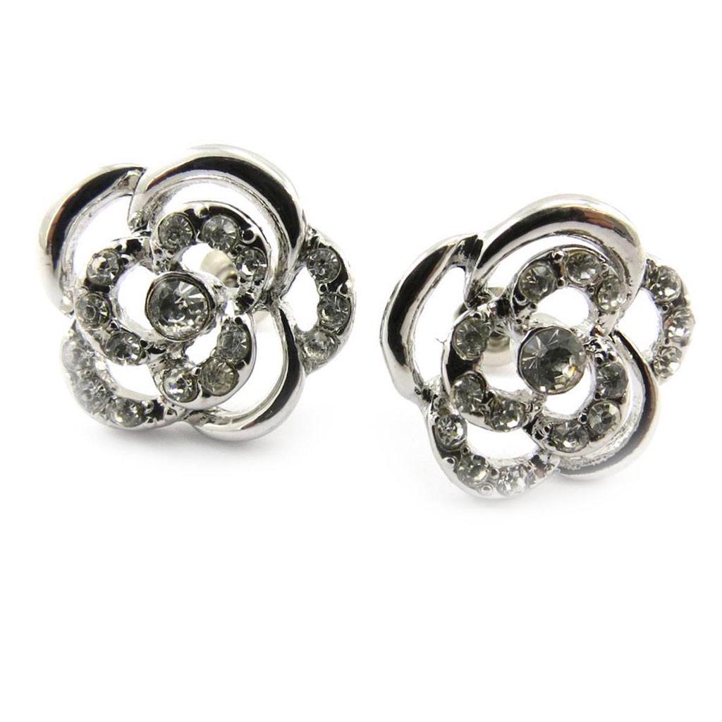 Les Trésors De Lily [J4043] - Silver 'Flora' Designer Earrings
