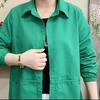 Women's Korean Style Versatile Short Length Jacket Loose Fit Regular Style Single Breasted Outerwear for Spring and Autumn