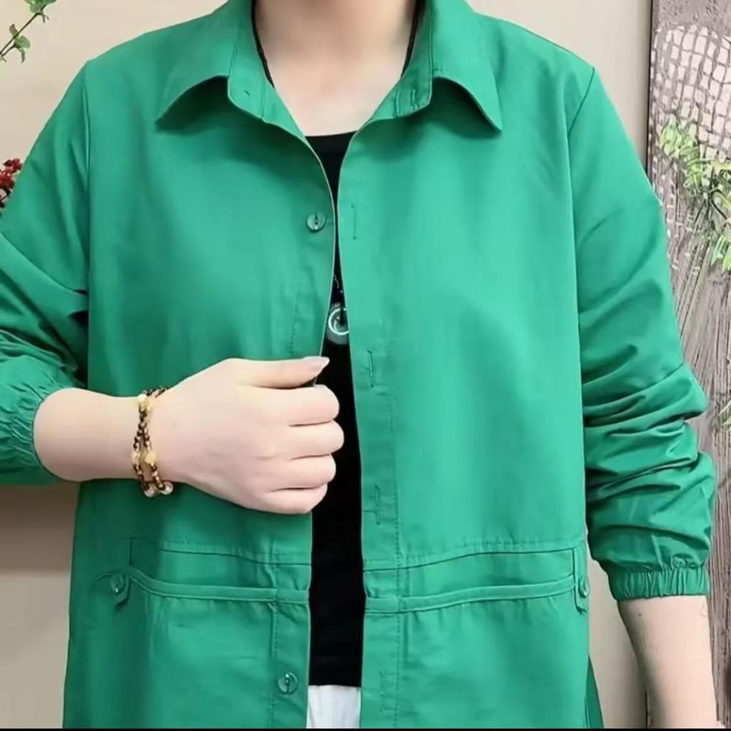 Women's Korean Style Versatile Short Length Jacket Loose Fit Regular Style Single Breasted Outerwear for Spring and Autumn