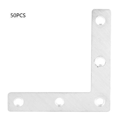 50pcs Stainless Steel L Shaped Corner Plate Connector Furniture Fittings Connectors (80mm)