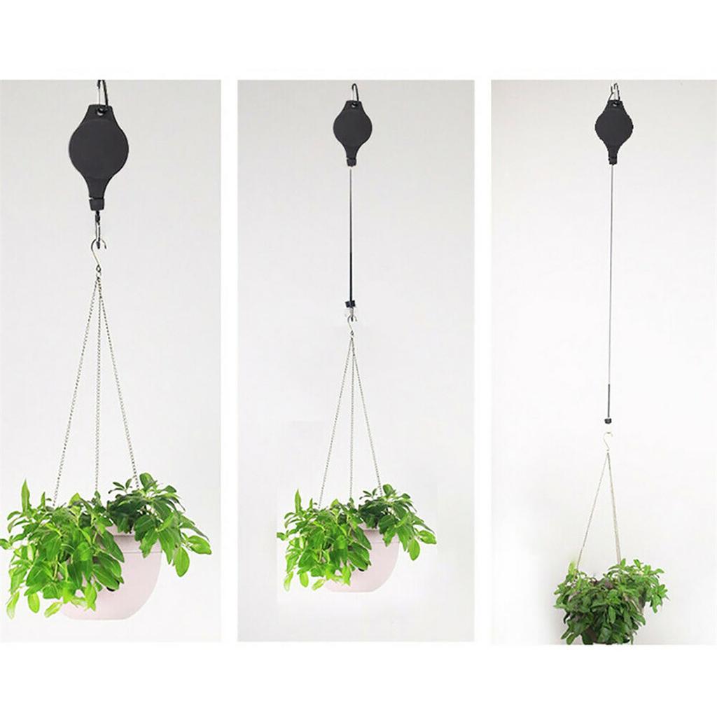 Steel Wire Telescopic Pulley Hanging Basket Pull-down Sling Garden Plant Flowerpot Hook