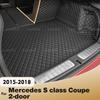 For Mercedes S Class Coupe 2-door 2015-2018 17 16  PU Leather Car Trunk Mat Waterproof Boot Carpets Car Accessories
