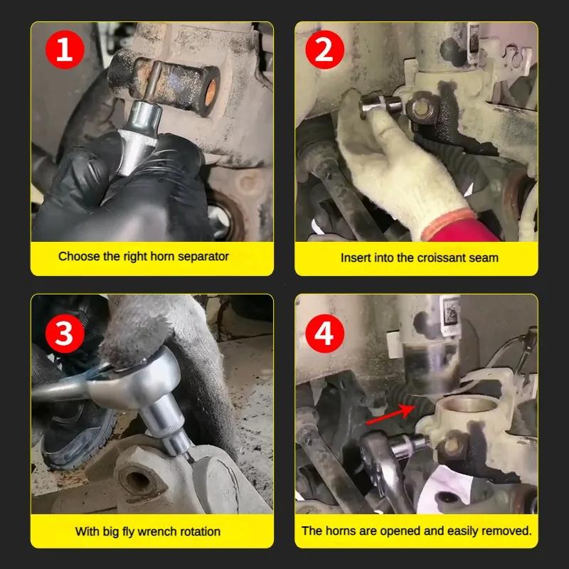 Werkzeug zum Entfernen des hydraulischen Stoßdämpfers für das Auto, Klauenstrebenspreizer, Aufhängungstrenner, manueller Werkzeugsatz zum Entfernen der Kugelgelenkbuchse