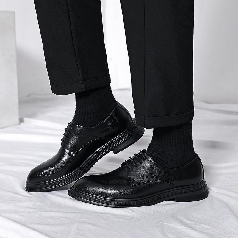Fashion Men's Casual Shoes Oxfords Luxury 2024 Leather Fashion Business Shoes Men Lace-Up Male Comfortable Driving Shoe New Groom Shoes