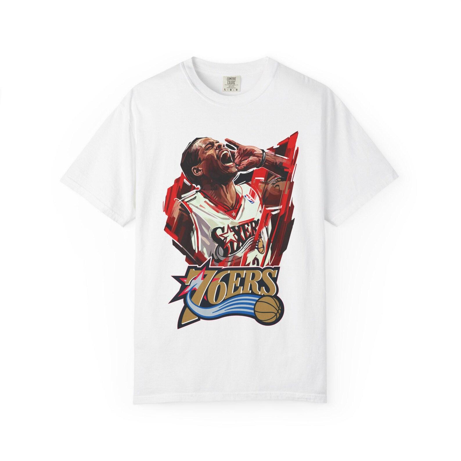 Basketball Player Illustration T-Shirt | 76ers Logo 3XL