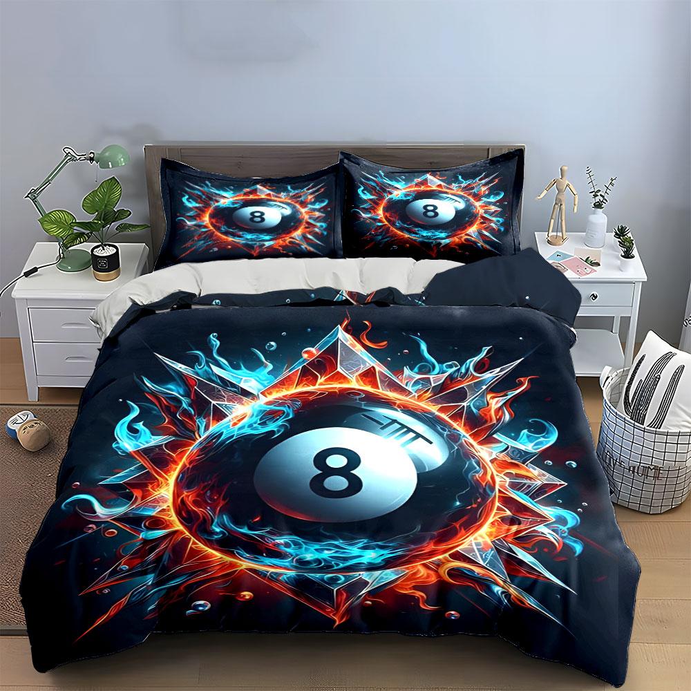 Fiery Eight Ball Design. Bedding Sets Duvet Cover Sets Duvet Covers Pillowcases(1 * Duvet Cover 2 * Pillowcases Without Duvet Insert)