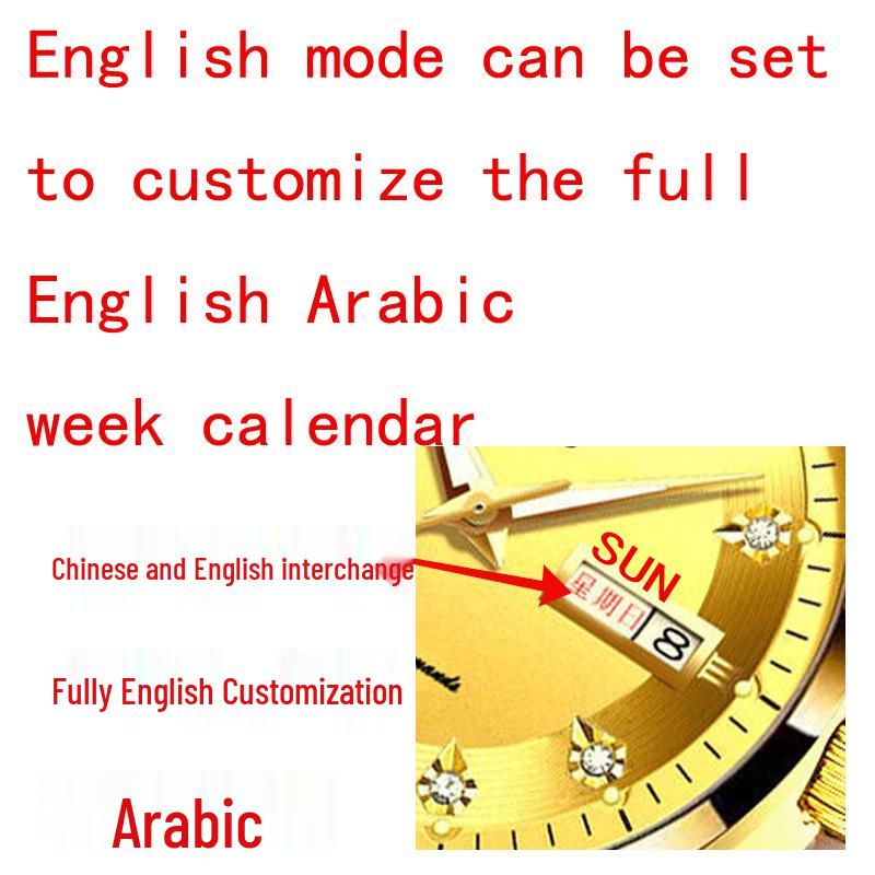 Swiss Women's Luminous Calendar Watch with Fashionable Alloy Steel Band and Waterproof Design