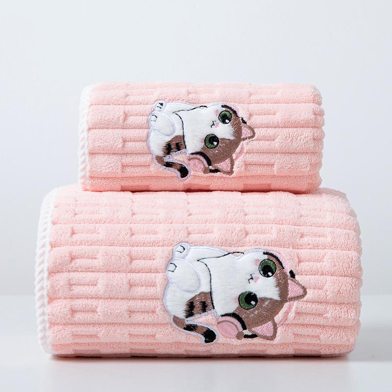Süßes Capybara-Gesicht Badehandtuch-Set Korallenfleece Ultra Saugfähig Schnelltrocknende Badetücher