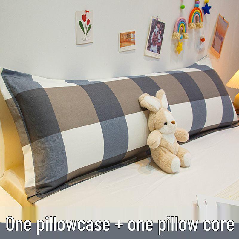 Cartoon Style Brushed Double Long Pillow with Core - Couple s Integrated Pillow (Sizes: 1.2m, 1.5m, 1.8m) 48x100cm [1 pillow core + 1 pillowcase]