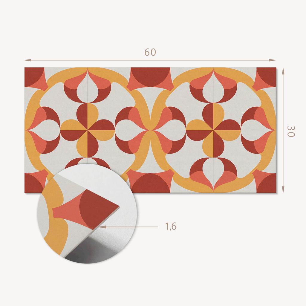 Zestaw Kafelków Winylowych Podłogowych Abstrakcyjny Wzór Geometryczny 6X60X30 Cm