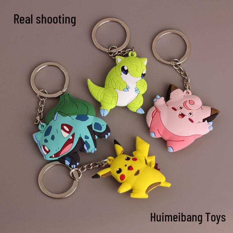 Little Elf Pikachu Keychain: Soft PVC Pokémon Pendant Toy
