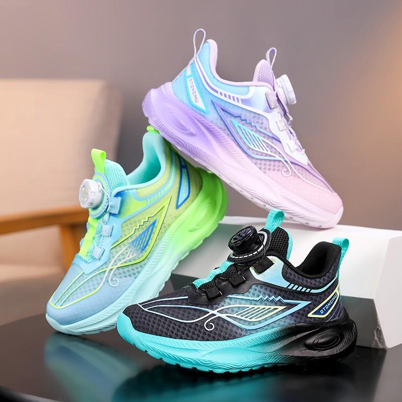 Scarpe da Ginnastica da Corsa in Rete Leggere e Traspiranti per Bambini Ragazzi Ragazze Sneakers Sportive con Fibbia Rotante