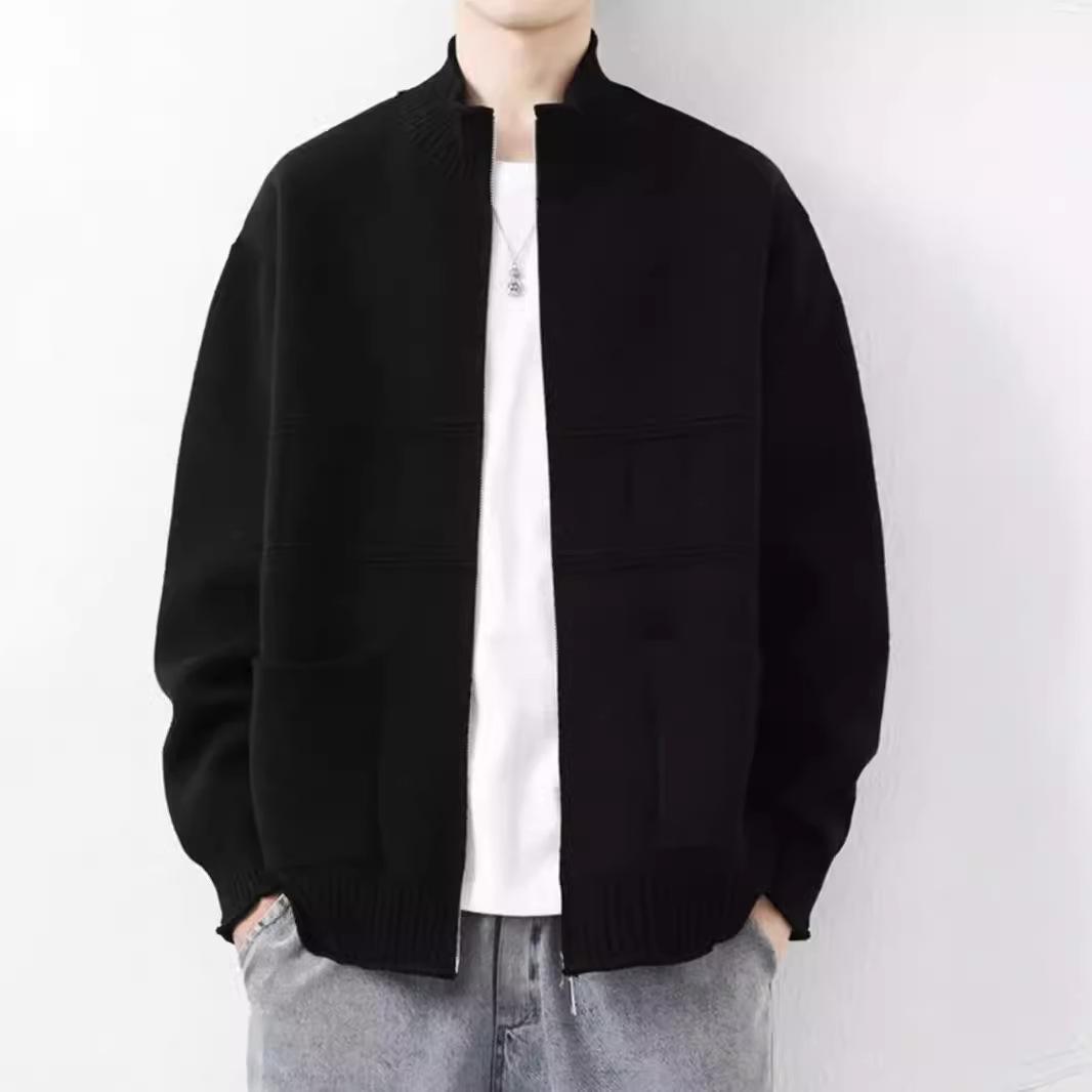 

Stand Up Collar Knitted Cardigan Jacket, Men s, Spring and Autumn Seasons, Loose Casual Jacket, Casual Quality Men s Clothing, Winter Inner Wear M
