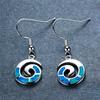 New Korean Style White and Blue Spiral Versatile Ear Hook Design Personalized and Fashionable