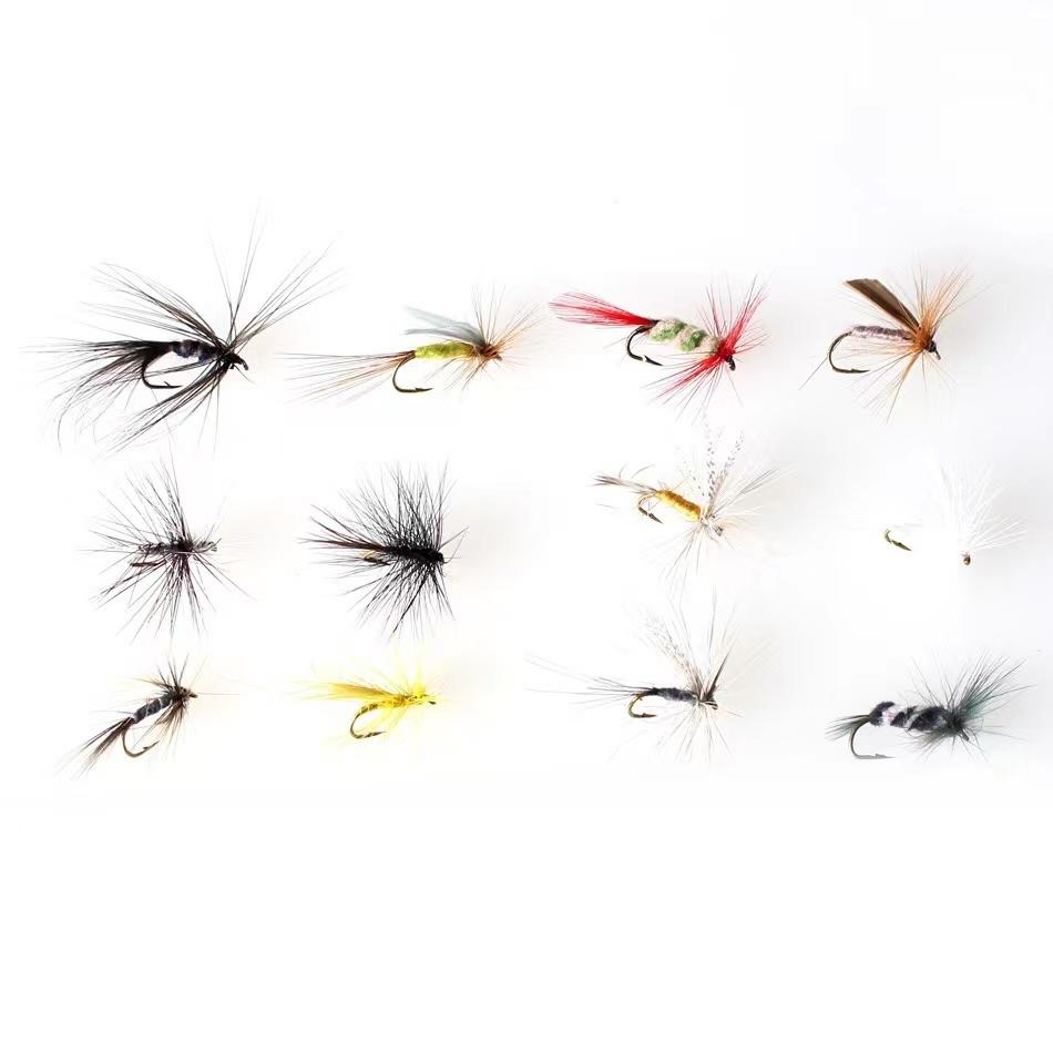 ToMyo 64Pcs/Set Fishing Fly Set Combo With Box Dry Fishing Tackle