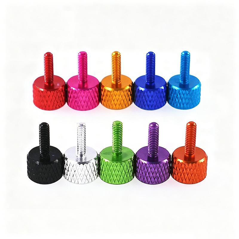 1~100pcs M2.5x4/8/12/15mm Aluminum Alloy Knurled Thumb Screw Hand Tighten Screws Bolts Anodized
