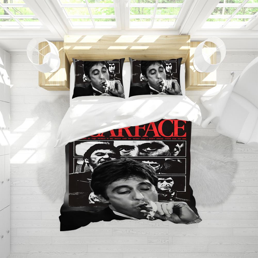 Scarface Tony Montana Q Poszewka na pościel Miękka Prana Łóżko 3-częściowy Letni Wygodny Akademik Dom Pościel dla Dzieci Najlepiej sprzedający się