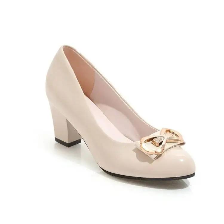 

Fashion Ladies Pumps Block Heel Chunky Heels with Medium Bow Women s Shoes Round Toe Square Chic Point Spring 39 Elegant Dress Lastest 40