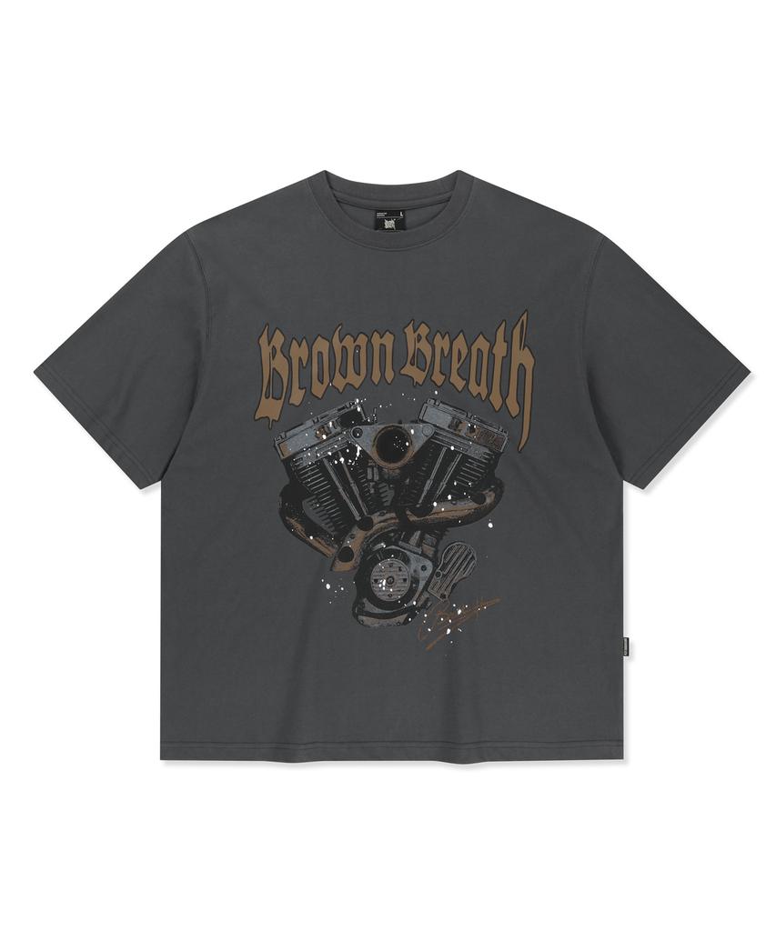 BROWNBREATH Motor Graphic Tee - Charcoal