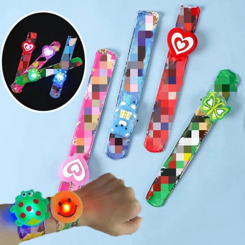5/10PCS Glowing Toy Slap Bracelets Toy Night Treat Kids Gifts Favor Birthday Party Surprises Carnival Guests Children Giveaways