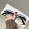 New Fashionable Sunglasses Women Cut Edge Design Metal Frameless Sun Glasses Gradient Color Retro Trend Shades Outdoor Sunnies