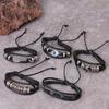 Punk Multilayer Antique Leather Bracelet Set Skull Eye Star Charms Hiphop Rock Y2K Vintage Pu Gothic Wristband Man Goth Jewelry