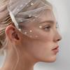 Soft Tulle Blusher Veil Handmade Pearls Side Comb Veil Lightweight Bridal Veil  Bridal Shower