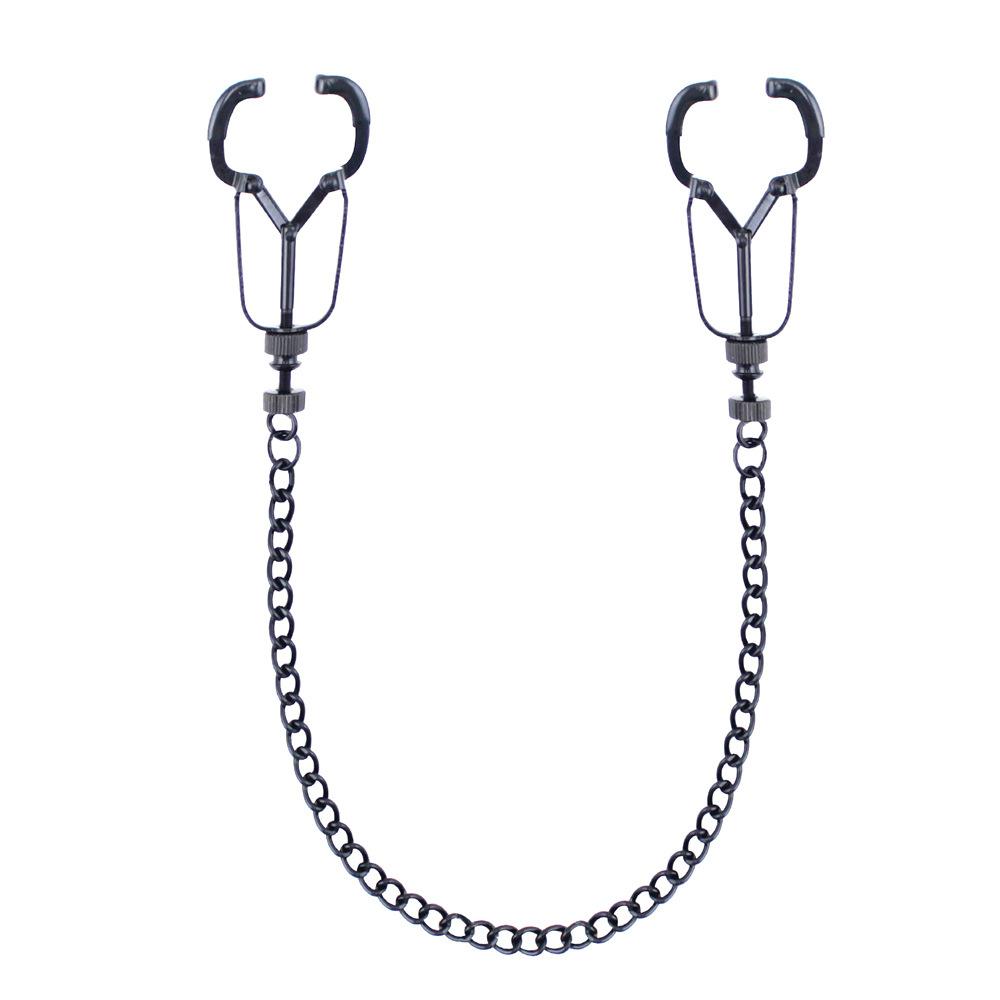 Black Metal Nipple Clamp Adjustable Mei Mei Clip Sex Toy Female Flirting Clip Sex Adult Supplies