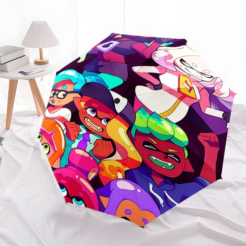 1pc Automatic Opening/Closing Outdoor Umbrella with 3-Fold Design, Featuring Characters from 'Undertale', Perfect for Fans, Travelers, Daily Use,
