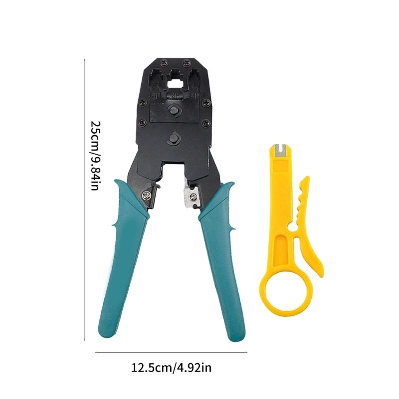 Professional Modular Connector Crimping Tool With Wire Stripper And Cable Cutter For Ethernet Networking Telecom Cables