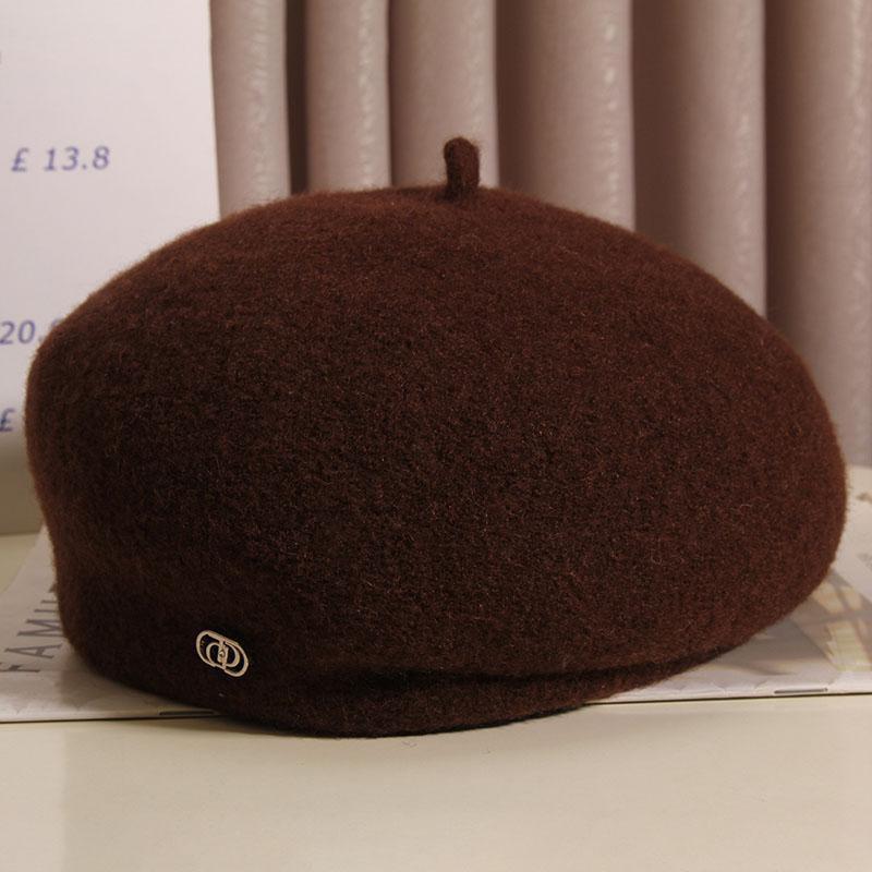 French retro styling wool beret female autumn and winter temperament celebrity versatile face little painter hat top hat