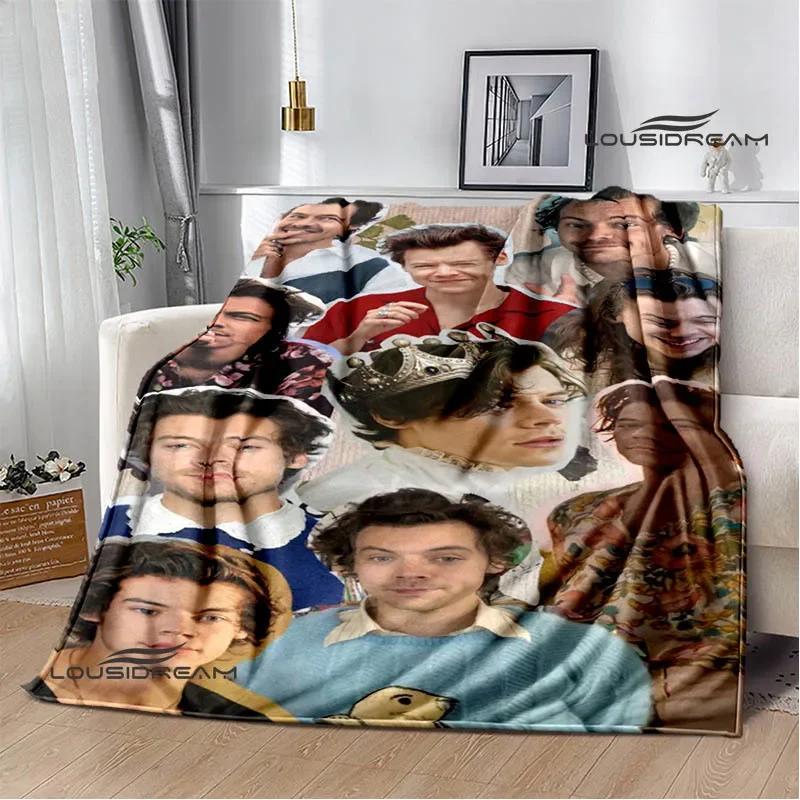 Singer H-Harry-Styles Printed Blanket Picnic Blankets Flange Warm Blanket Soft and Comfortable Blanket Bed Linings Birthday Gift