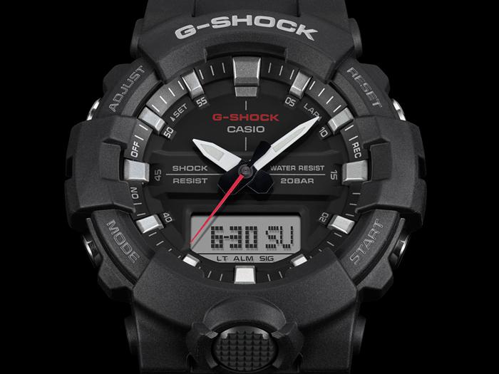Casio Herren Harz 200M Wasserdicht Digital Stoßfest Quarz Uhr GA-800-1A