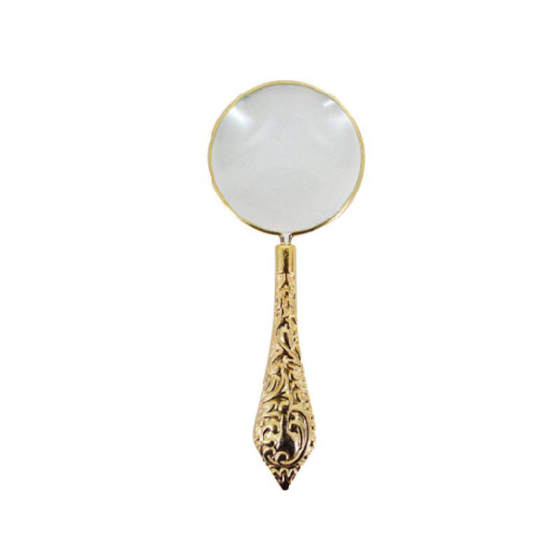 Europäische Leselupe mit zartem Griff, Retro-Glaslinse, hochwertiger geprägter Griff