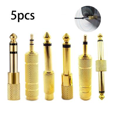 5 stücke 6,35mm Stecker auf 3,5mm Jack Audio Headset Mikrofon Gitarre Adapter 6,5mm Stecker auf 3,5mm Buchse Konverter Aux Kabel