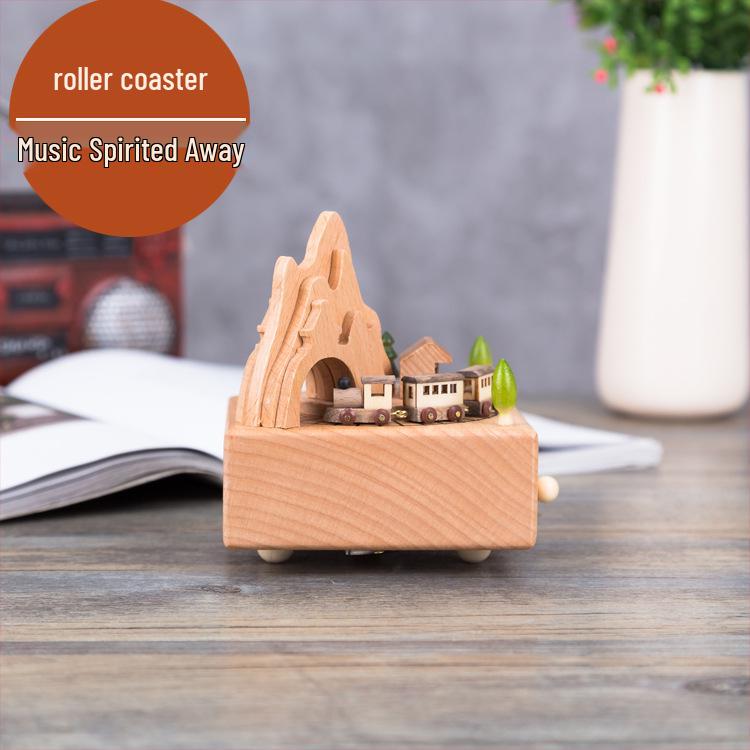 Wooden Carousel Music Box – Creative Solid Wood Home Decor & Valentine's Day Gift