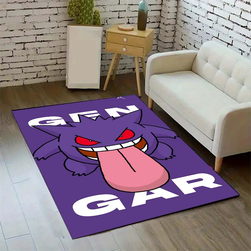 

Gengar Printed Area Rug Cartoon Ghost Pattern Non-Slip Floor Mat Soft Carpet for Bedroom Living Room Decor 60x90cm