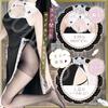 SUNNYSTEP Sister Cosplay Sexy Lingerie, Plus Sizes S-6L, Open-Breasted Costume, See-Through Sheer Set with Bust Cutout, Cute Babydoll (Black, 3XL)