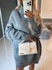 Women's 2026 Fall Winter New Arrival High Neck Long Sleeve Knit Long Cardigan Sweater Top, Casual Loose Warm Pullover Blouse