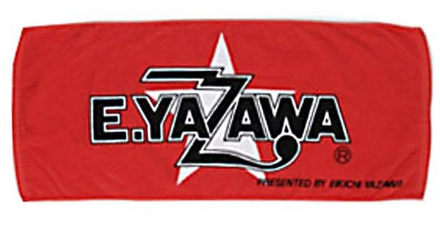 Eikichi Yazawa merchandise: Face towel, red/black/white, with star logo.